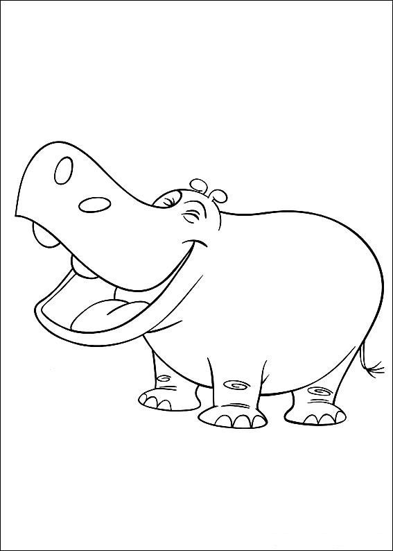 Print Nijlpaard kleurplaat